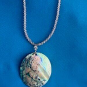 Women's necklace with beads and Abelone shell
